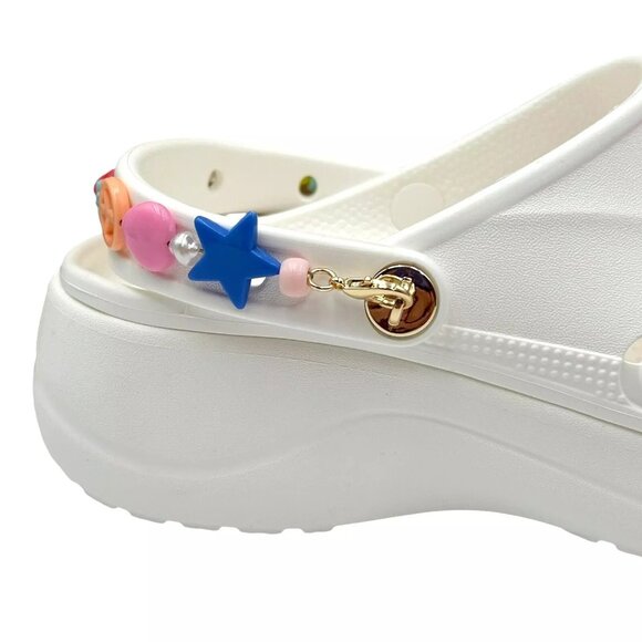 Crocs Women's Baya Midsummer Platform Clog Sandals Size 8 White Jibbitz Jewelry - Picture 4 of 14